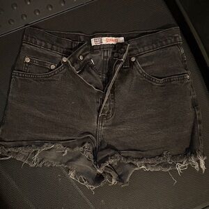 Faded Glory Black Frayed Jean Shorts